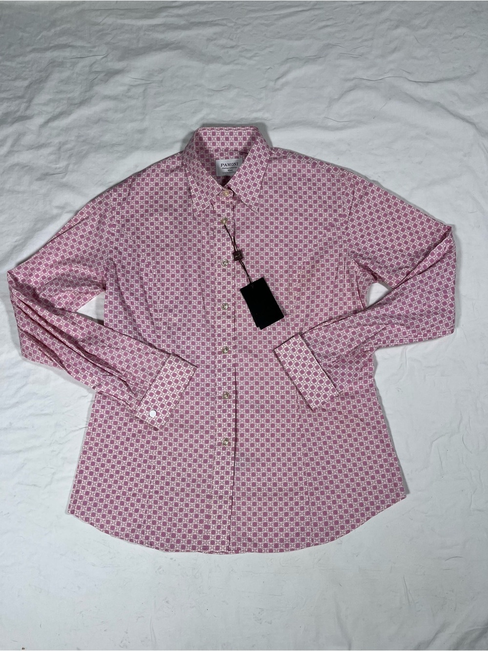 Pamoni Italian Collection Women’s Pink Long Sleeve Button Down Size 16